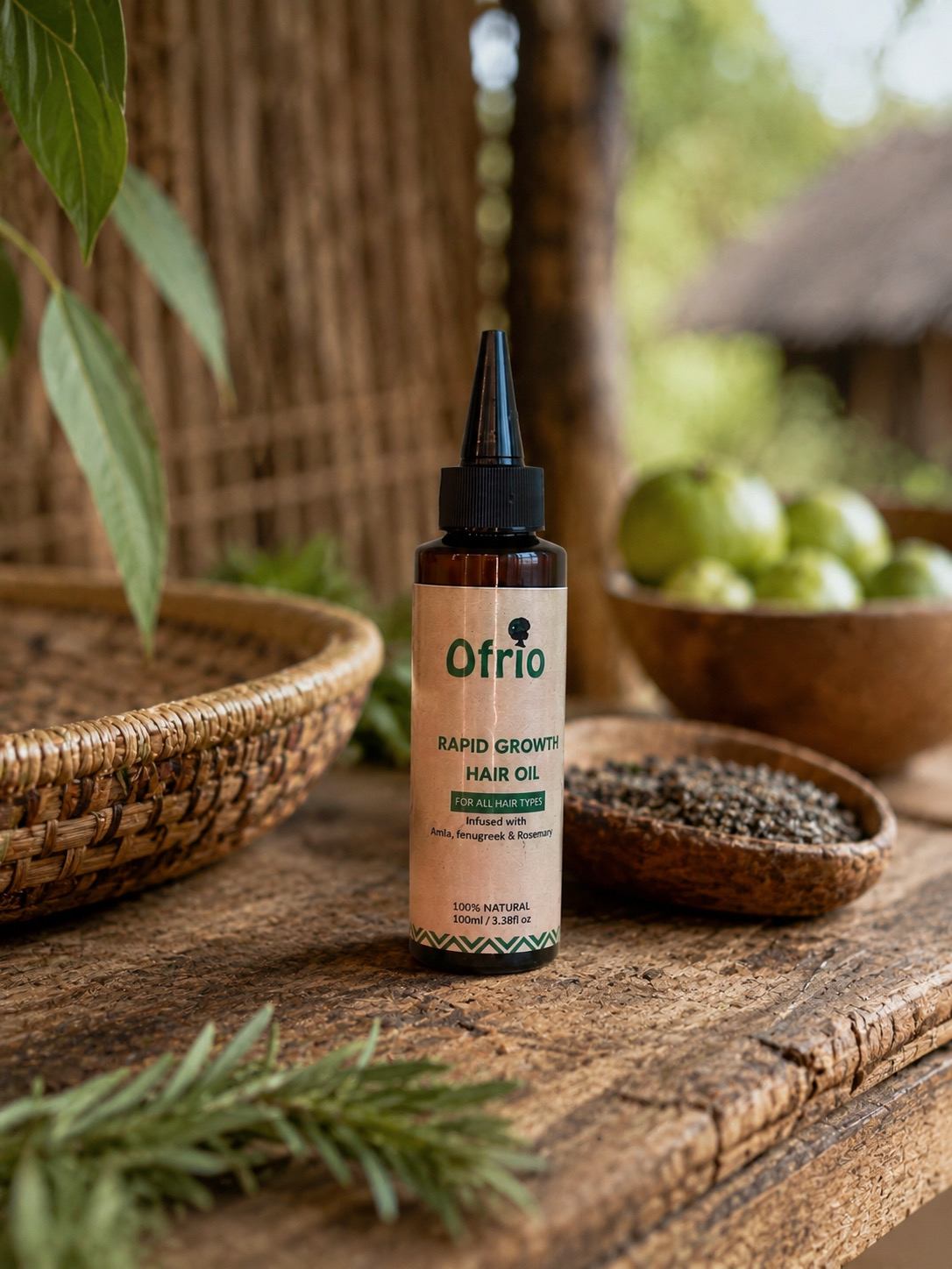 Ofrio product with natural botanical setting